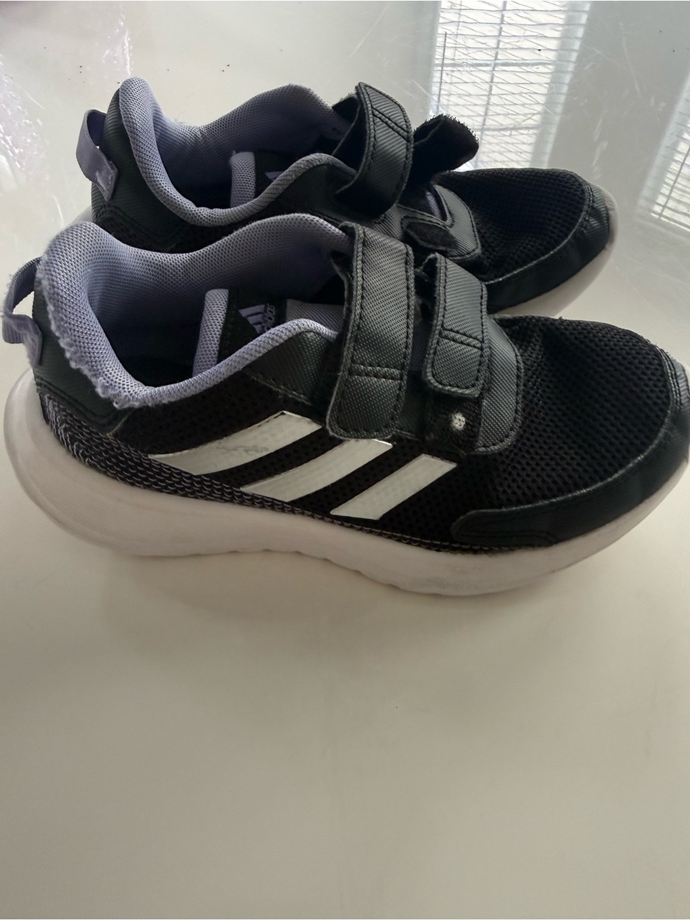 adidas Kids Black and White Velcro Athletic Sneakers